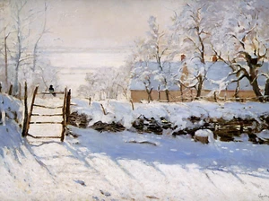 Claude Monet The Magpie Giclee Canvas Print 8x10 Impressionism Winter Painting - Picture 1 of 2