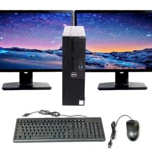 Dell Dual Monitor Computer Intel Core i5 16GB 256GB SSD 22 in LCD Windows 10 Pro - Picture 1 of 6
