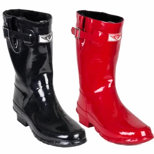 Warme Gummi-Regenstiefel für Damen mit Kunstfellfutter * Mid Rise kurz wasserdicht - Bild 1 von 3