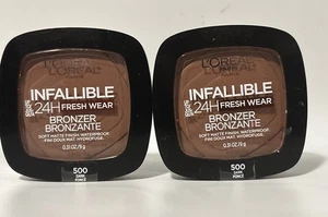 2 Pack Loreal Infallible 24hr fresh wear soft matte finish bronzer 500 dark - Picture 1 of 3