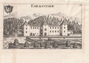 1681 Valvasor: Schloss Emmersdorf Wölnitz Österreich Kupferstich-Ansicht - Bild 1 von 1