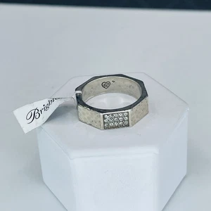Anillo Brighton Meridian Zenith Plata Martillado Pavé Cristal Banda Declaración Talla 9 - Imagen 1 de 9