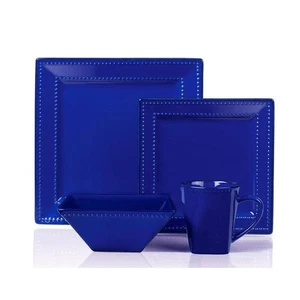 Lorren Home Trends 16-Piece Casual Blue Ceramic Stone Dinnerware Set (Service 4) - Picture 1 of 6