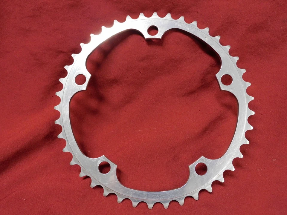 Vintage Spécialités TA 9 Speed Silver Road Chainring 42t x 135 mm BCD - Image 1 of 4