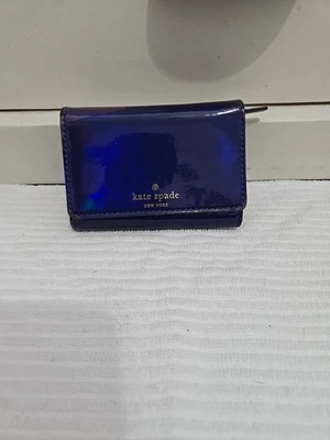Kate Spade New York Iridescent Rainer Lane Small Bifold Wallet Blue Great Cond - Image 1 of 4