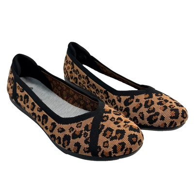 Clarks Cloudsteppers Estampado Leopardo Ballet Pisos Mujer Talla 7.5 Cojín Suave NUEVO Foto 1 de 4