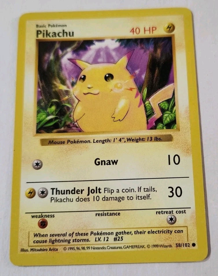 Pikachu Pokémon TCG Shadowless Individual Collectible Card Game