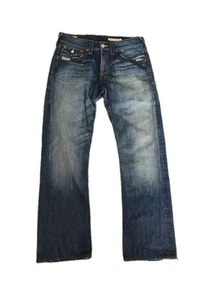 Vintage True Religion Ricky Jeans Men's 34x31 Actual Blue Straight Made in USA - Picture 1 of 23