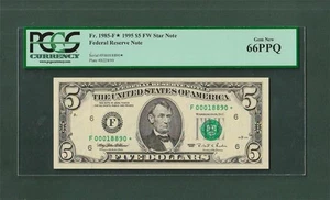 1995 $5.00 Federal Reserve Atlanta STAR Note in PCGS-66PPQ Pristine GEMcu.!! - Picture 1 of 1