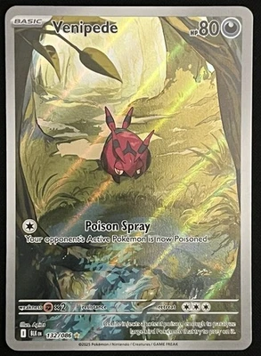 Pokemon TCG NM Venipede 132/086 Illustration Rare Holo Black Bolt English - Image 1 of 2