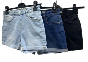 Ex DenimCo Damen Turn Up Stretch Denim Shorts Größen 4 6 8 10 12 14 16 18 20 - Bild 1 von 20