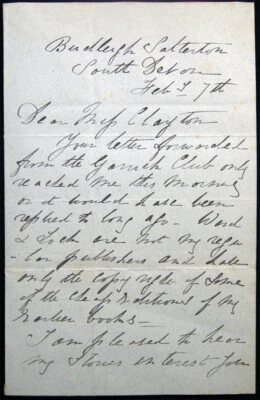CIRCA 1890 AUTOGRAPH LETTER SIGNED BRITISH AUTHOR HENRY HAWLEY SMART 1833 -1893  - Image 1 of 3