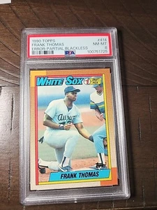 1990 Topps Frank Thomas RC Error Partial Blackless #414 - PSA 8 - Picture 1 of 2