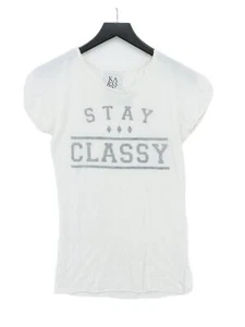 Zoe Karssen Women's T-Shirt XXS White Cotton with Lyocell Modal Basic - Picture 1 of 5