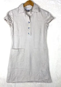 Worth Aline Dress Womens 4 Beige 100% Linen Pockets Natural Summer Vacation - Picture 1 of 12