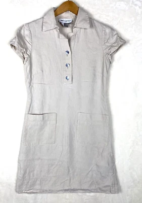 Worth Aline Dress Womens 4 Beige 100% Linen Pockets Natural Summer Vacation - Image 1 of 4