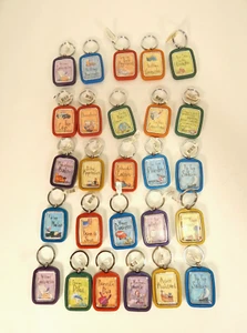 Lot of 26 Plastic Key Chains Multi Occasion  "Clever Sayings" - Picture 1 of 3