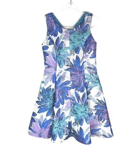 Zoe LTD Sleeveless Metallic Floral Jacquard Dress in Girl’s Sz: 12 - Picture 1 of 13