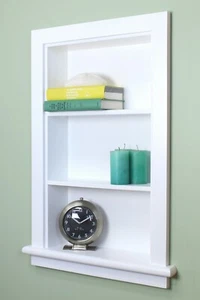 IMPERFECT XL/14x24 White Recessed Aiden Wall Niche with plain back - Picture 1 of 5