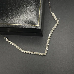 1.33ct Natural Diamond in Platinum Overlay Sterling Silver Bezel Necklace - Picture 1 of 9