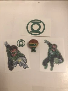 Bundle Justice League Green Lantern 2 Inch Figurine and 3 temporary Tattoos V1A - Picture 1 of 3