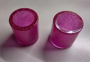 2 GITD Rose & glitter shot glasses handmade food grade resin holds 1 oz - Picture 1 of 8