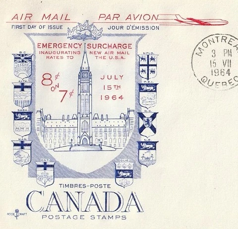 1932 FDC Emergency Surcharge  Inaugurating New Air Mail The USA Rates To 8c 7c Cover