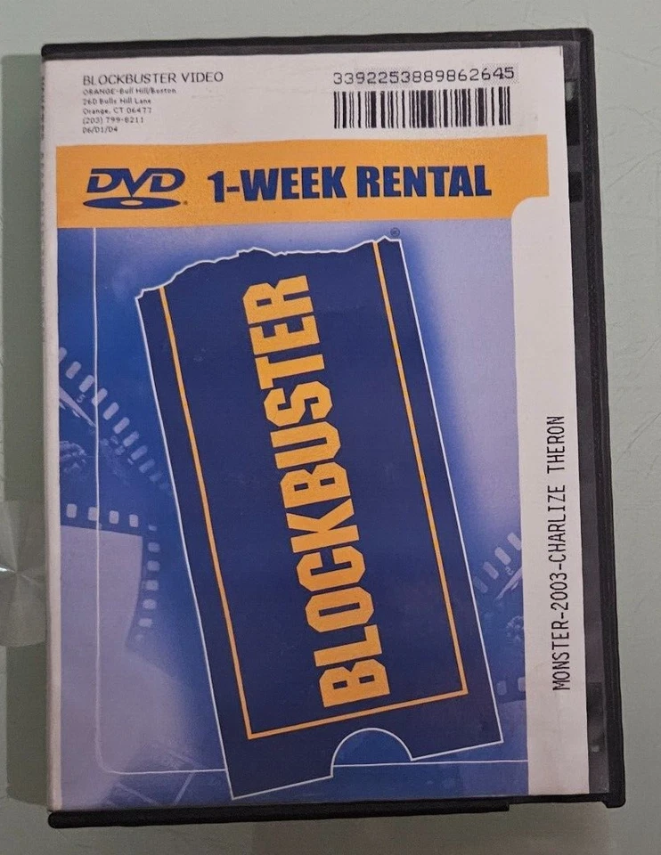 BLOCKBUSTER VIDEO RENTAL orange ct DVD MONSTER - Image 1 of 3