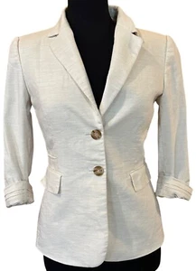 Antonio Melani Single-Breasted Blazer Jacket Light Beige Women's Size 2 (READ) - Picture 1 of 19
