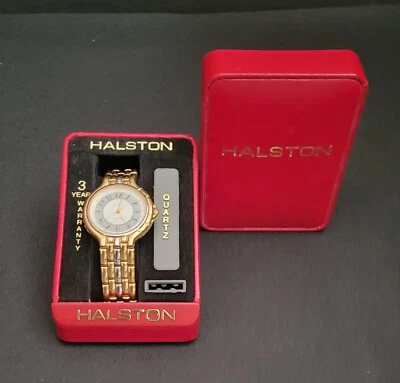 Винтажные женские кварцевые наручные часы Halston с большим циферблатом 7 дюймов - Изображение 1 из 4