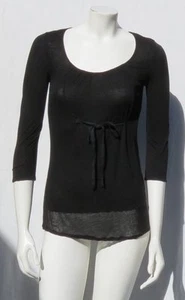 BODEN Women’s Black Stretch Lyocell Knit ¾ Sleeves Shirt Top size XS US 2 as is - Picture 1 of 8