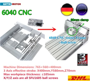 〖DE〗6040 CNC Router Desktop DIY Fräsmaschine Gravier Holzmaschinen Rahmen 80mm - Bild 1 von 8