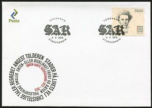 Faroe FDC 2013.03.04. Bicentenary Søren Kierkegaard - Single Stamp