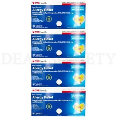 CVS Health No Somnolencia Disolución Alergia Alivio 30 Comprimidos Lote de 4 Foto 1 de 3