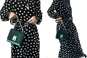 ZARA LONG BLACK DRESS POLKA DOT PRINT CHIFFON MIDI DRESS SIZE M NEW - Picture 1 of 11