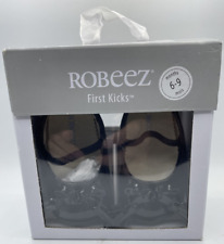 Robeez First Kick shoes 6-9 mos baby Emily Black Mary Jane Soft Patent Leather