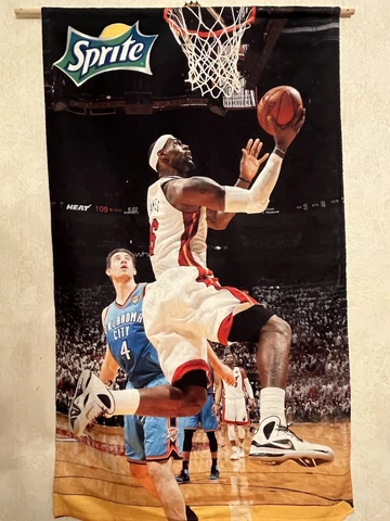 Sprite Lebron Miami Heat Poster Dunk Rate Soft Texture Promo NBA Cover