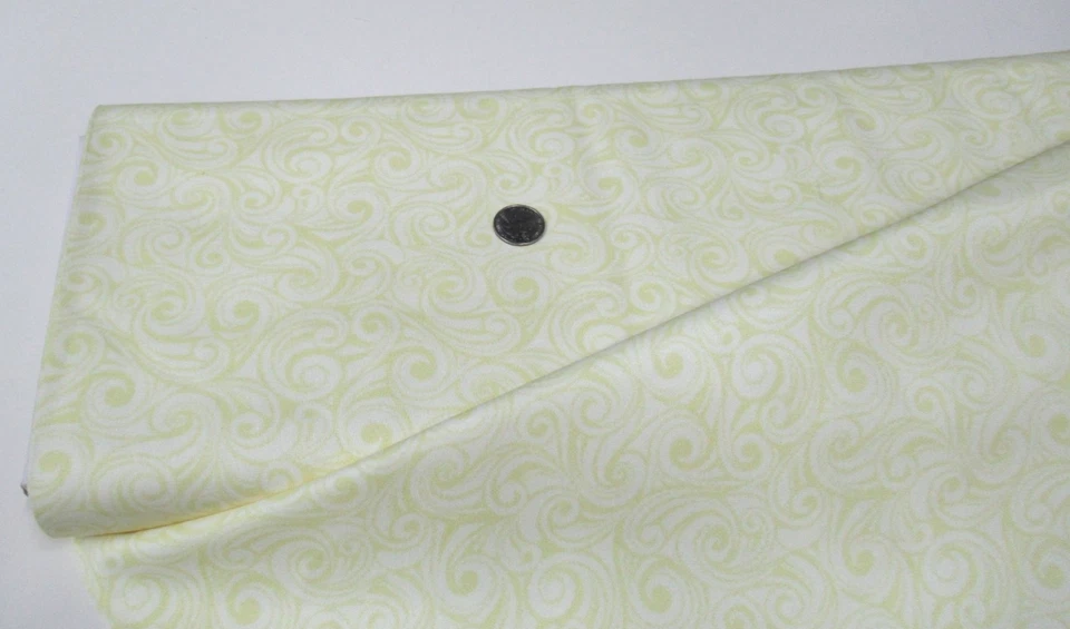 MARCUS quilt-craft fabric DECO SWIRL yellow 2 yds (r-191199) Tea For Two - Image 1 of 1