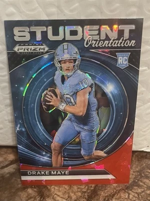2024 Prizm Draft Picks Student Orientation Red Ice Prizm #SO-DM Drake Maye (RC) - Imagem 1 de 2