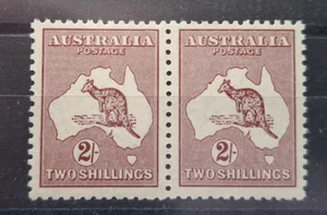 Australien 1935 2er weinrot (Die II) Zusammendruckpaar Falz postfrisch - Bild 1 von 1