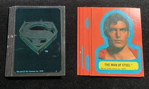 1978 Superman The Movie - Series 2 - Complete 6 Sticker Card Set + 10 Foils - Imagen 1 de 10