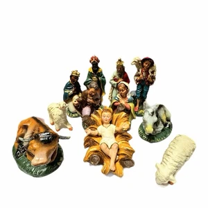 Italian Nativity Set Paper Mache Italy 1950s 1960s Christmas Baby Jesus Vtg 11pc - Picture 1 of 24