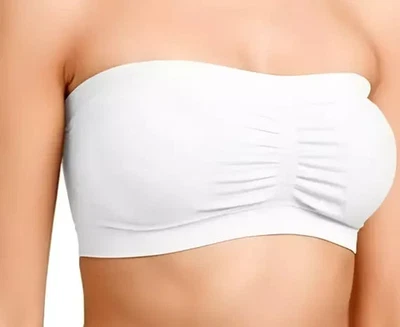 Sujetador bandeau de verano elástico sin tirantes tubo cómodo acolchado sin costuras para mujeres Foto 1 de 4