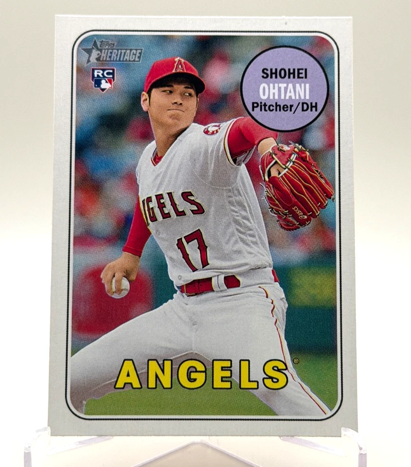 2018 Topps Heritage High Number #600 Shohei Ohtani Action Photo Variation SP RC - Image 1 of 4