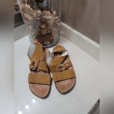 Rag & Bone August Suede Slides Brown Sz 39.5 - Image 1 of 4