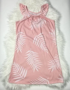 Wonder Nation Dress Girls Large 10-12 Leaf Print Sleeveless Ruffle Summer Casual - Picture 1 of 7