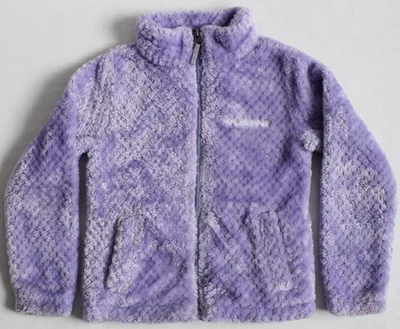 Columbia Little Girls XS 6/6X Fire Side Sherpa Jacket Purple Full Zip 1799081 - Image 1 of 4