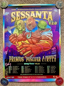 Sessanta 2.0 FOIL VIP Signed poster A Perfect Circle Puscifer Primus - Picture 1 of 2