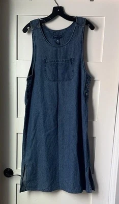 Винтажный Karen Scott синий джинсовой ткани джемпер платье средний размер - Изображение 1 из 4