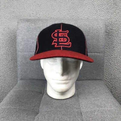 St. Louis Cardinals Hat Cap Fitted Mens 7 3/4 Navy Red MLB Baseball Cooperstown - Image 1 of 4